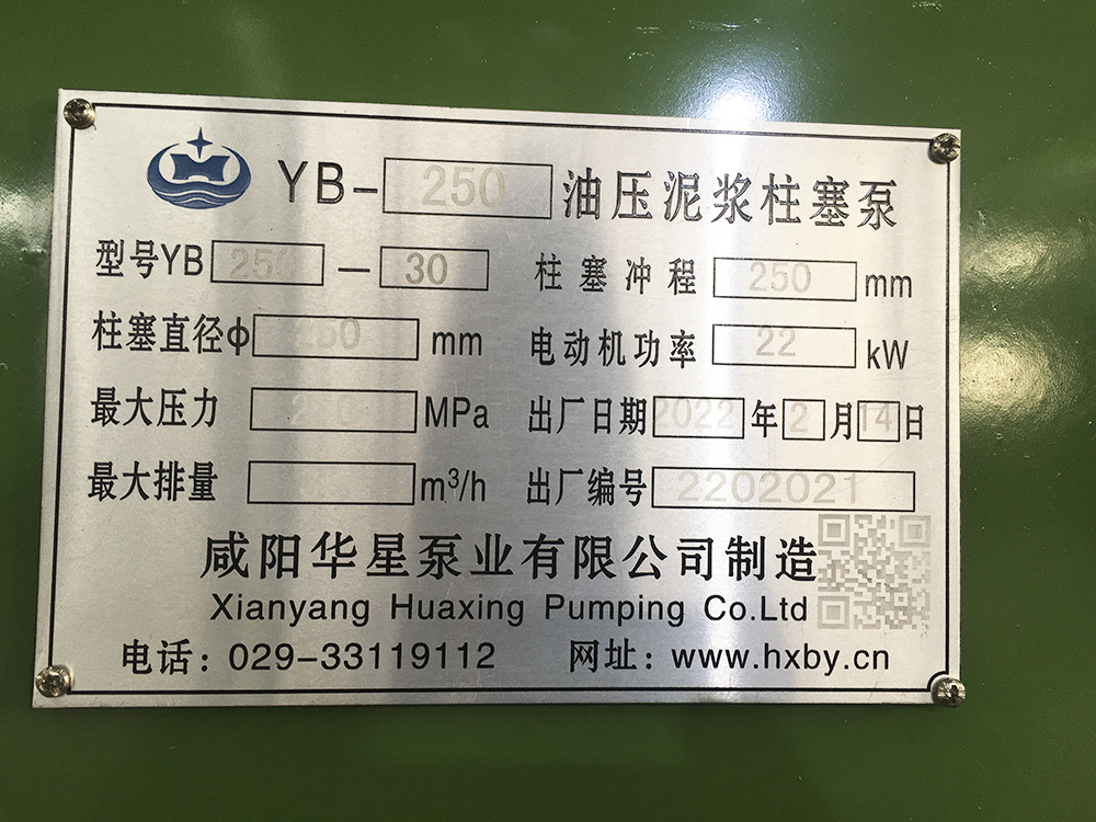 普通型號(hào)的YB250-30陶瓷柱塞泵