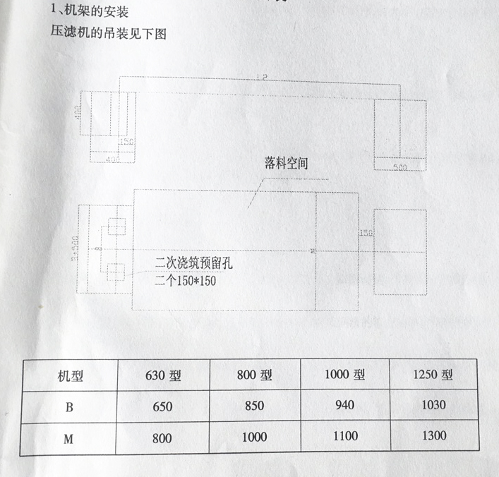 壓濾機(jī)機(jī)架安裝